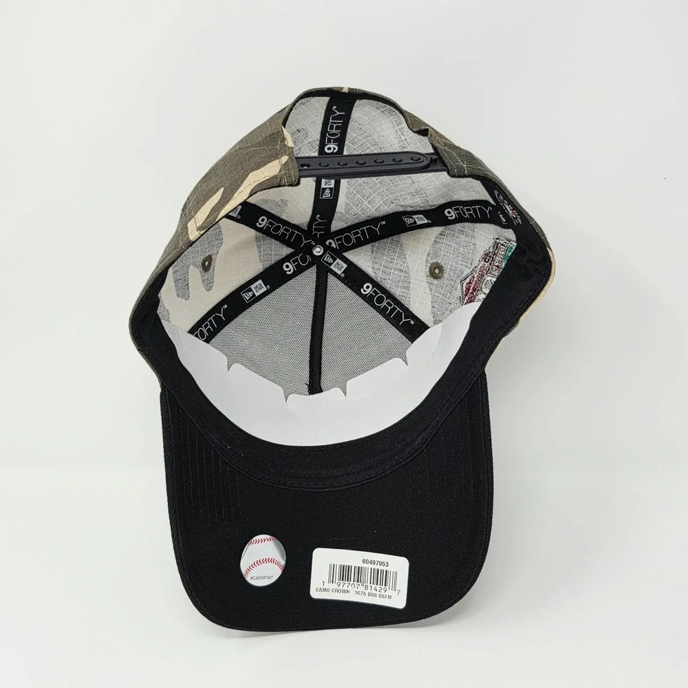 New Era Boston Red Sox Camo A-Frame 9FORTY Adjustable Hat Fenway Park 90th Patch